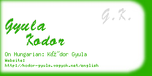 gyula kodor business card